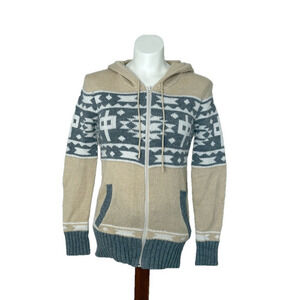 ✨4/$30 Red Dragon Zip Up Geometric Pattern Hoodie